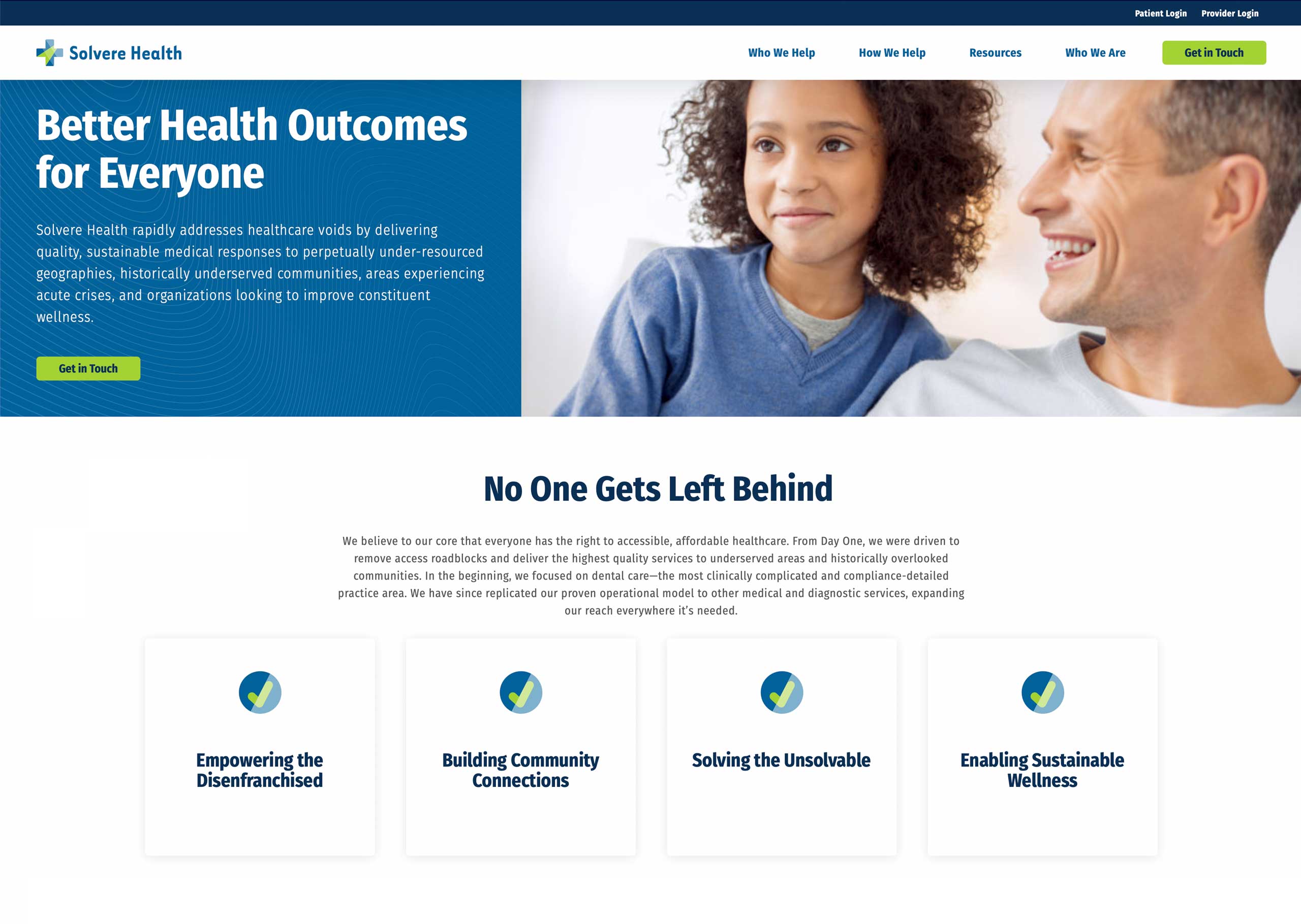 Solvere Health web page